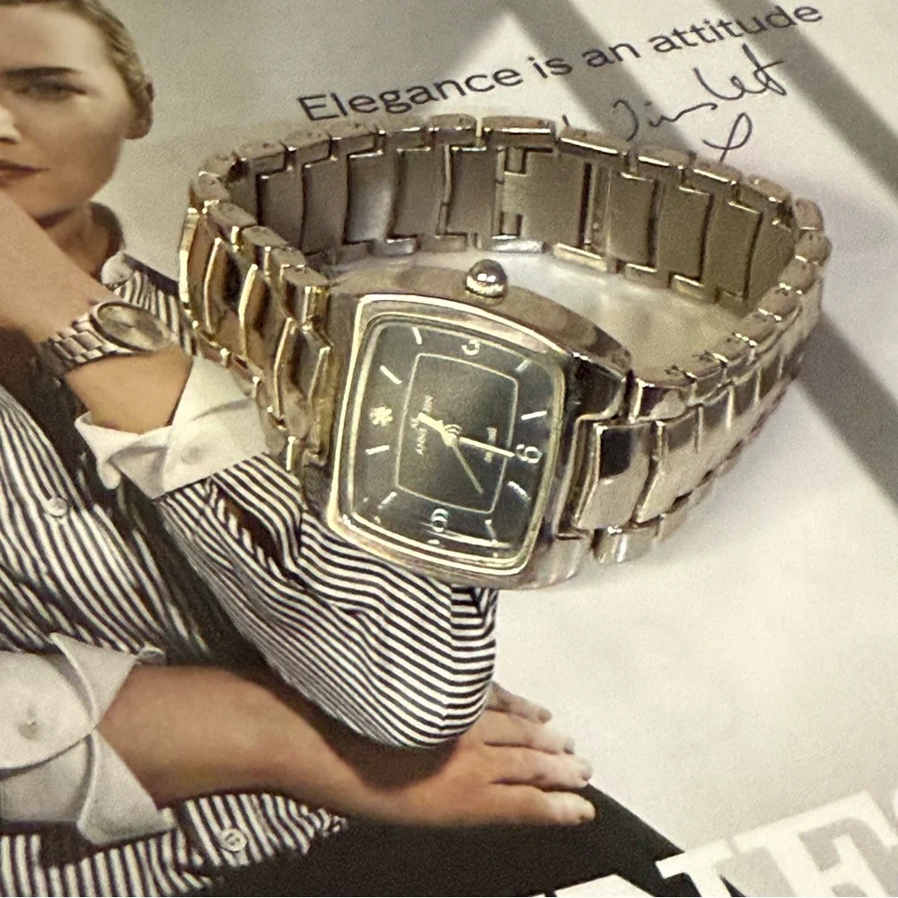 ANNE KLEIN Silver Stainless Steel Watch / Black Face dial